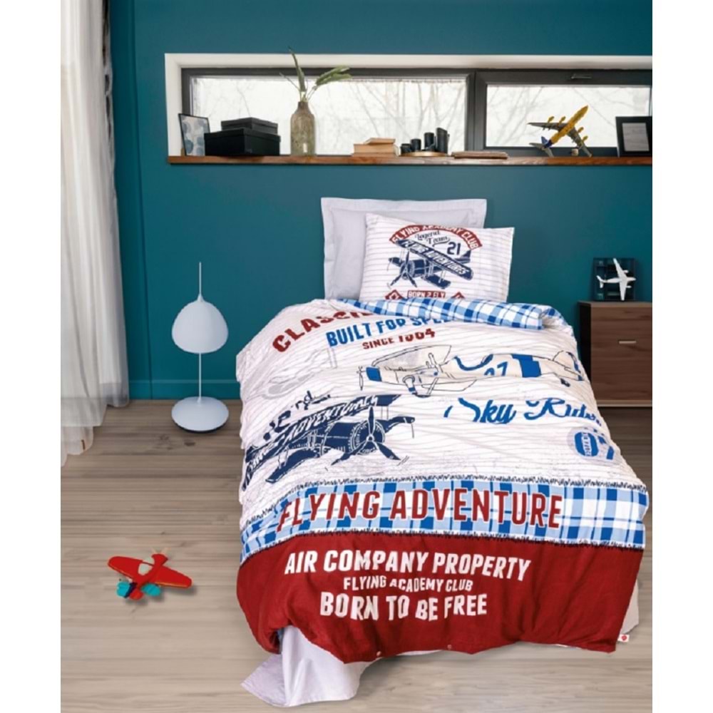 Cotton Box Junior Tek Kişilik Nevresim Takımı Flying Gri