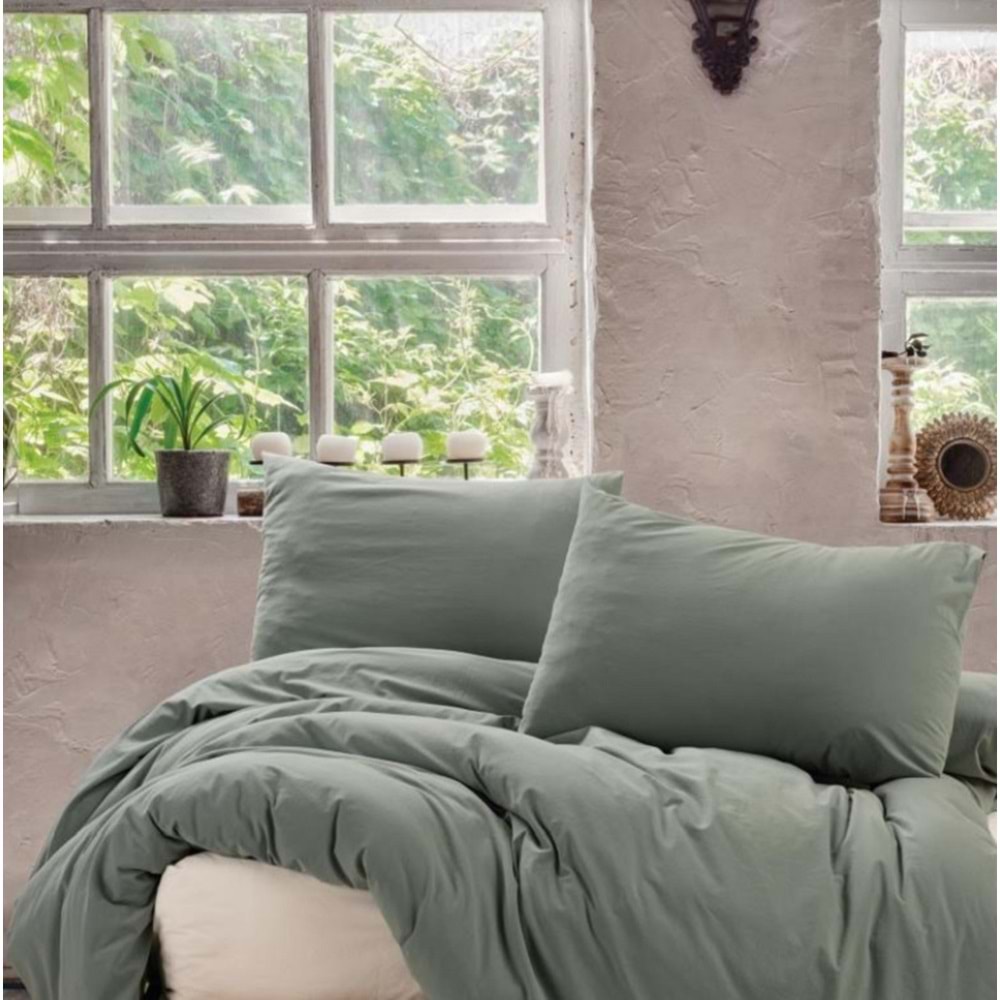 Cotton Box Neat Çift Kişilik Nevresim Takımı Mint-Krem