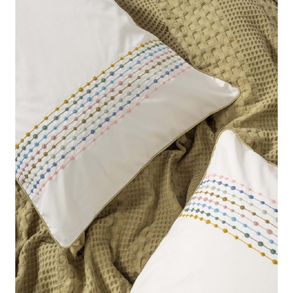 Cotton Box Aura Lastik Çarşaflı Çift Kişilik Pike Takımı Pebble Hardal