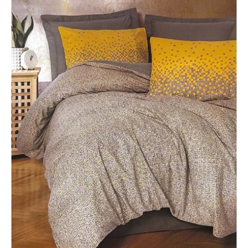 Cotton Box Minimal Çift Kişilik Nevresim Takımı Oyster Kahve
