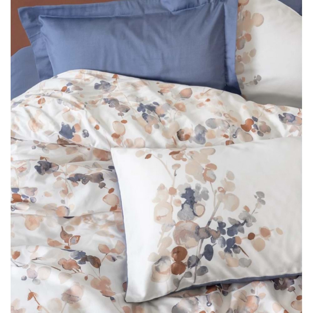 Cotton Box Saten Çift Kişilik Nevresim Takımı Nebulae İndigo