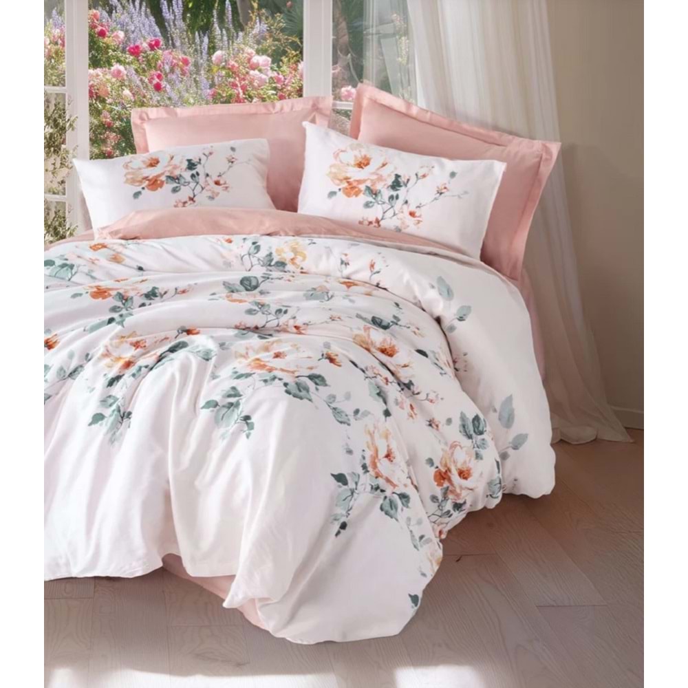 Cotton Box Saten Çift Kişilik Nevresim Takımı Verna Pudra