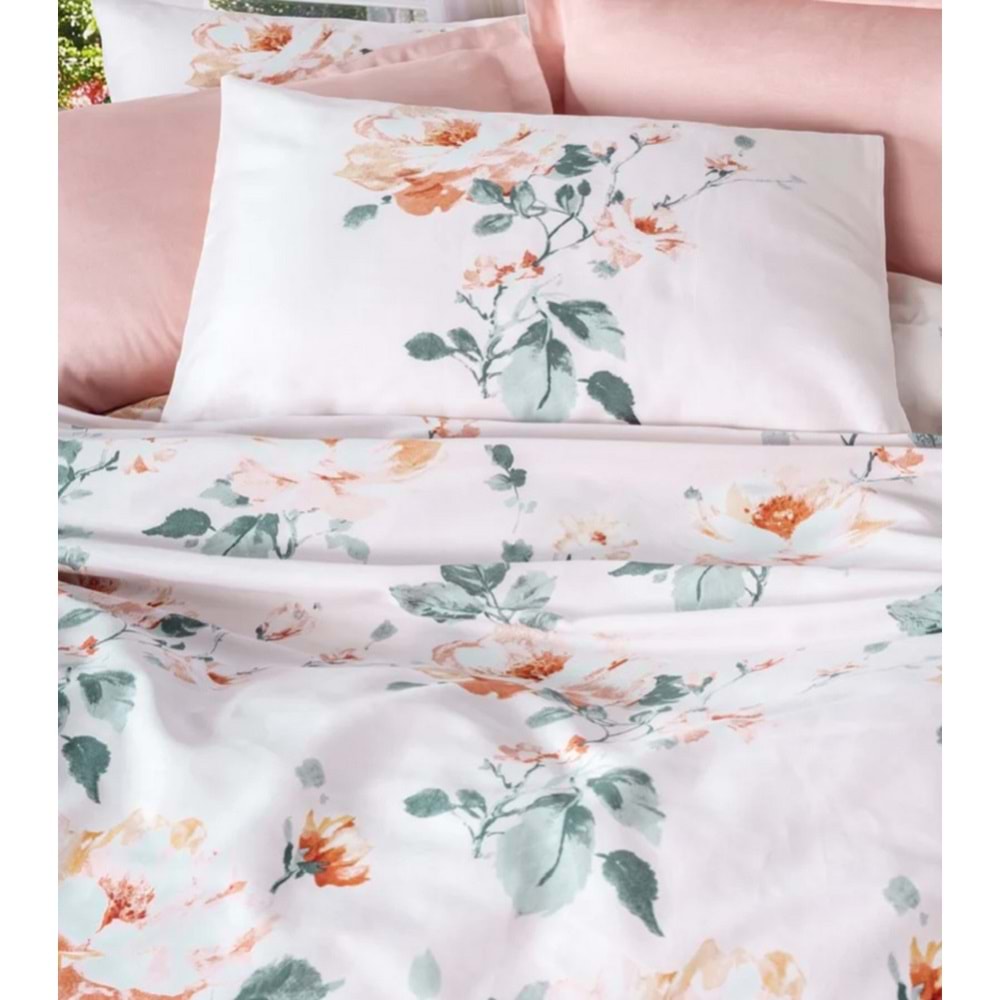 Cotton Box Saten Çift Kişilik Nevresim Takımı Verna Pudra