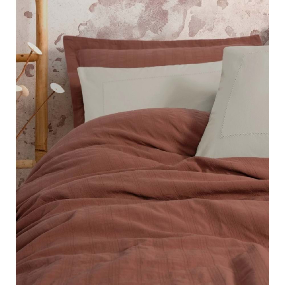 Cotton Box Natura Çift Kişilik Yatak Örtüsü Pike Takımı Vilo Kiremit
