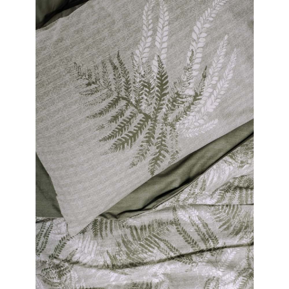 Cotton Box Dual Ranforce Frond Haki Tek Kişilik Nevresim Takımı