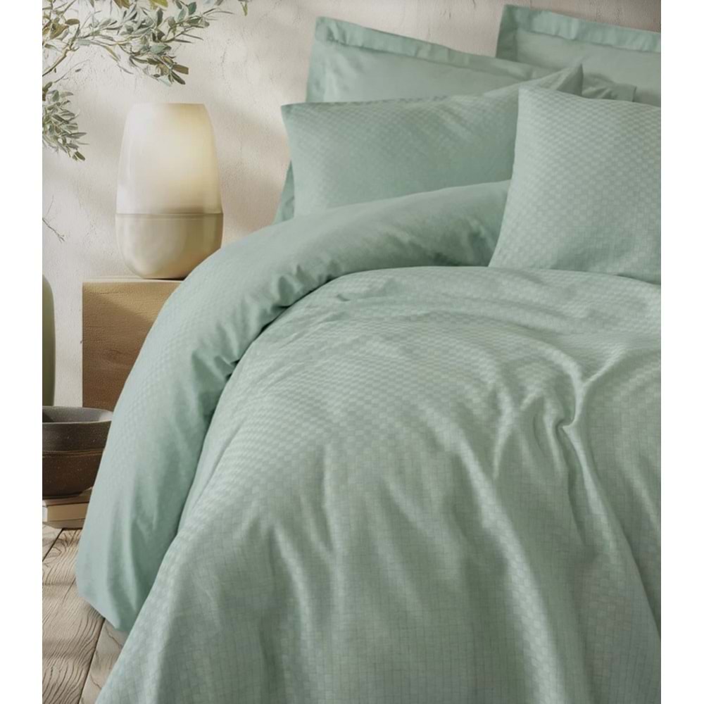 Cotton Box Plaid Adaçayı Çift Kişilik Nevresim Takımı