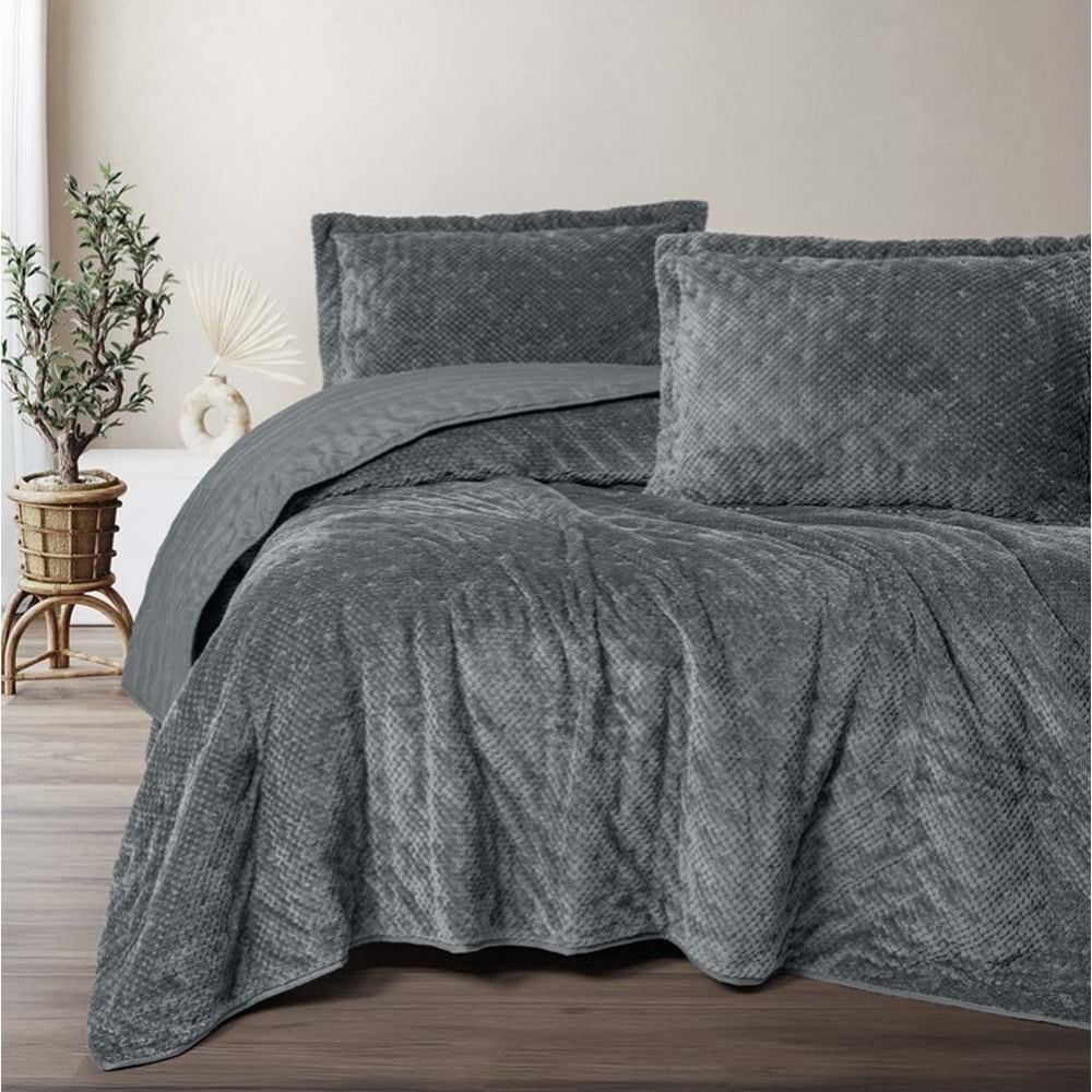 Cotton Box Softnest Boleta Gri Çift Kişilik Yatak Örtüsü