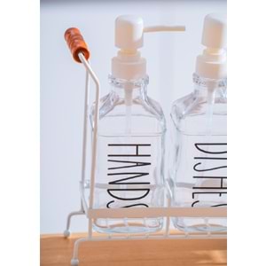 Acar Louvre Metal Standlı ikili Cam Sıvı Sabunluk 500 ml 7927