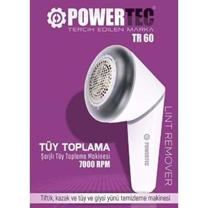 Powertec TR-60 Şarjlı Tiftik Kazak Tüy Giysi Yünü Temizleme Makinesi