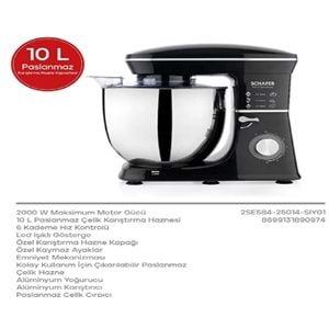 Schafer Prochef Maksi Stand Mixer 10LT Siyah 25014-SIY01