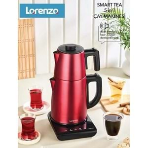 Lorenzo Smart Tea 5 in 1 Konuşan Çaycı Kırmızı LRZ-1114