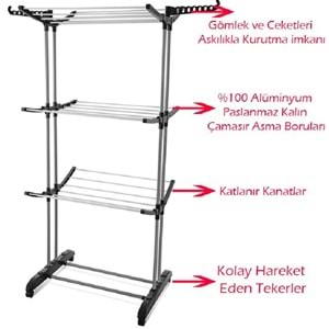 Doğrular 3 Katlı Alüminyum Kurutmalık 17026 FLYBY