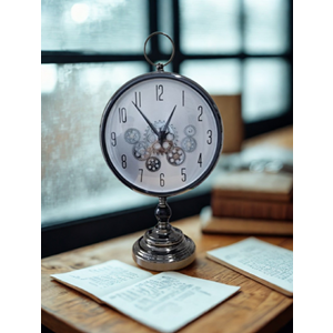 Krd Home Masaüstü Çarklı Saat Siyah Krd-7467