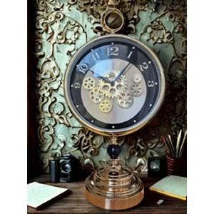 Krd Home Masaüstü Çarklı Saat Bakır Krd-7466