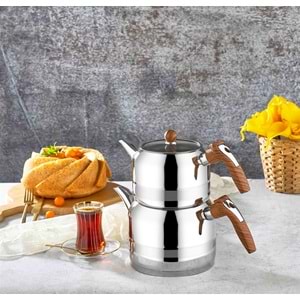 Kahramanlar Yağmur Ahşap Mini Boy Çaydanlık