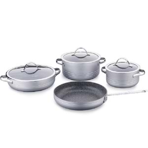 Korkmaz A2619-3 Linea Gri 7 Parça Tencere Takımı