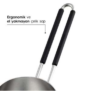 Nehir Modern 4 Parça Standlı Paslanmaz Çelik Cezve Seti