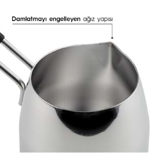 Nehir Modern 4 Parça Standlı Paslanmaz Çelik Cezve Seti