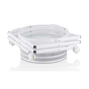 Cornella 3 Katlı Katlanır Metal Beyaz Tekerlekli Patates Soğanlık CR-1000