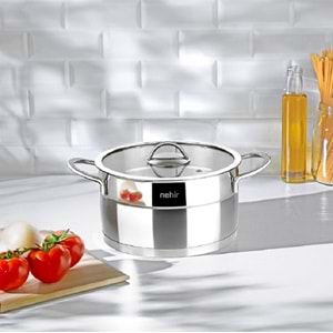 Nehir Silver Mat Trend 18 Cm Derin Çelik Tencere