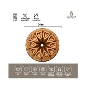 Amboss Ametist 26 Cm Döküm Kek Kalıbı Gold AME-7722