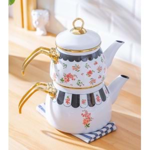 Acar Qualita-Doroty Alt Üst Emaye Çaydanlık Takımı Xap-07777