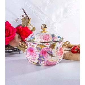 Miss Betty 20 cm Derin Bombeli Emaye Tencere Rose Delüxe 16895-06