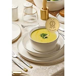 Nehir Yakamoz Platin 6 Kişilik 30 Parça Porselen Yemek Takımı