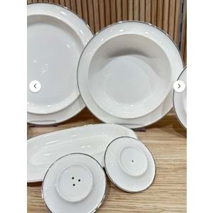 Twinkle Rise 28 Parça Bone Porselen Yemek Takımı Platin 13PLT01