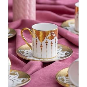 Acar Allura 6 Kişilik Porselen Kahve Fincan Takımı 90 ML 5912