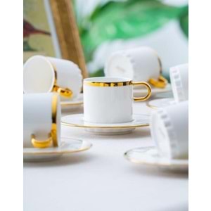 Acar Elio 6 Kişilik Porselen Kahve Fincanı Takımı 6921