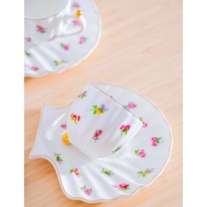 Acar Laduree 6 Kişilik Porselen Kahve Fincan Takımı 8168