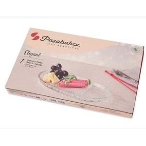 Paşabahçe Elegant Oval Bölmeli Cam Kayık Tabak 27x16 cm 54903