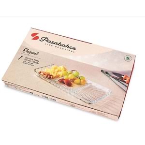 Paşabahçe Elegant Dikdörtgen Bölmeli Cam Kayık Tabak 27x16 cm 54983