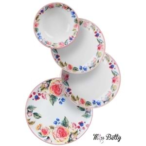 Miss Betty Rose Deluxe 24 Parça 6 Kişilik Porselen Yemek Takımı 16895-17