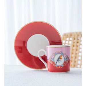 Acar Candy 6 Kişilik Porselen Kahve Fincan Takımı Kırmızı 8595