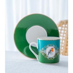 Acar Cybil 6 Kişilik Porselen Kahve Fincan Takımı Yeşil 8595