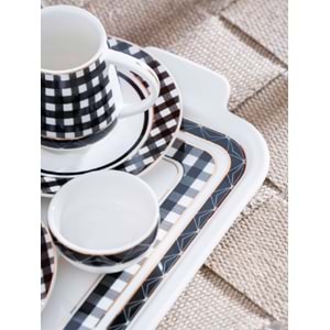 Acar Almond 2 Kişilik Tepsili Kahve Fincan Takımı - 100 ML 7169