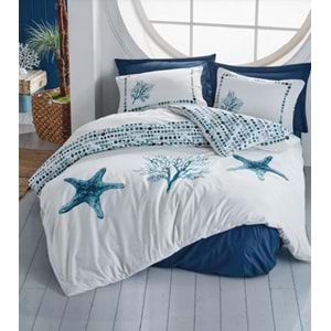 Cotton box Maritime Star Lacivert Tek Kişilik Nevresim Takımı