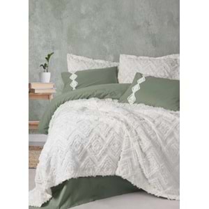 Cottonbox Limi Luke Krem Yatak Örtülü Çift Kişilik Nevresim Takımı