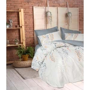 Cotton Box Modeline Ranforce Çift Kişilik Nevresim Takımı Hiedra İndigo