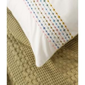 Cotton Box Aura Lastik Çarşaflı Çift Kişilik Pike Takımı Pebble Hardal