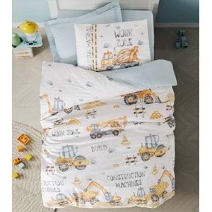 Cotton Box Junior Tek Kişilik Lastikli Çarşaflı Nevresim Takımı Buildo Mavi