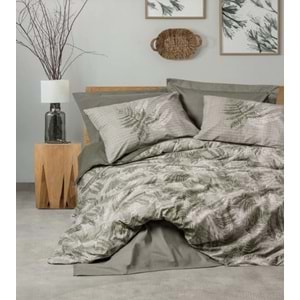 Cotton Box Dual Ranforce Frond Haki Tek Kişilik Nevresim Takımı