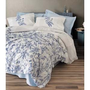 Cotton Box Modeline Ranforce Linora Mavi Tek Kişilik Nevresim Takımı