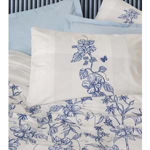 Cotton Box Modeline Ranforce Linora Mavi Tek Kişilik Nevresim Takımı