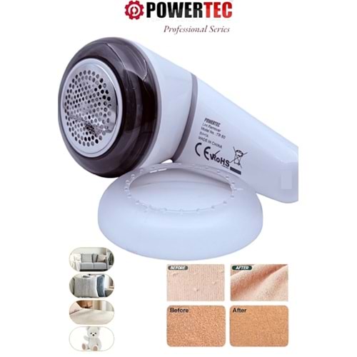 Powertec TR-60 Şarjlı Tiftik Kazak Tüy Giysi Yünü Temizleme Makinesi