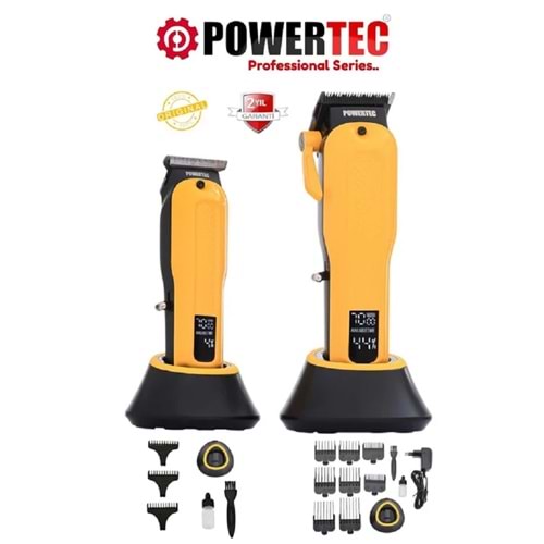 Powertec TR-4400 Saç-Sakal-Ense-Vücut Tıraş Makinesi 2'li Set