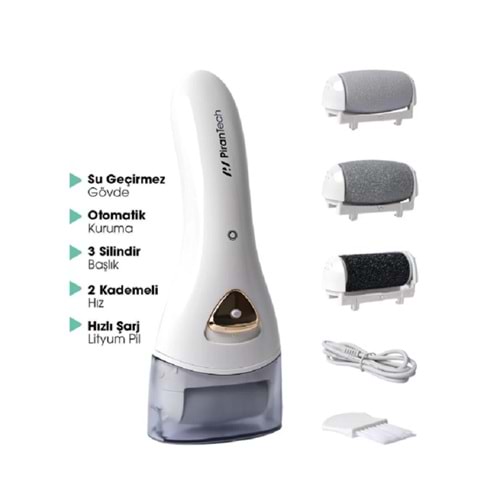 Pirantech Bcm-1138 Su Geçirmez Ayak Bakım Törpüsü Topuk Nasır Temizleme Makinesi