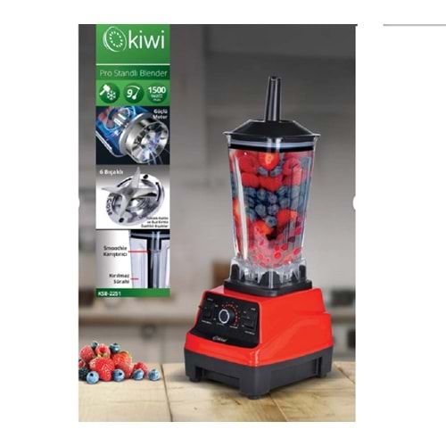 Kiwi Ksb-2251 2000W 6 Paslanmaz Çelik Bıçaklı Pro Standlı Blender